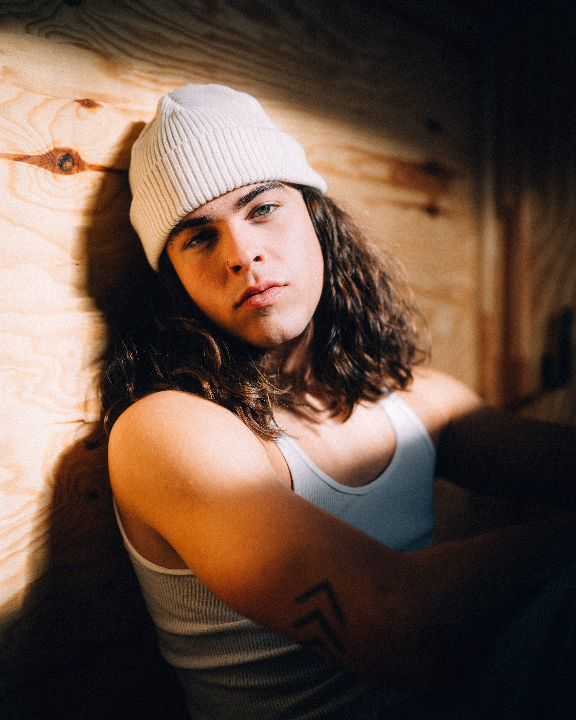 Intimate editorial portrait of Jourdan Blue