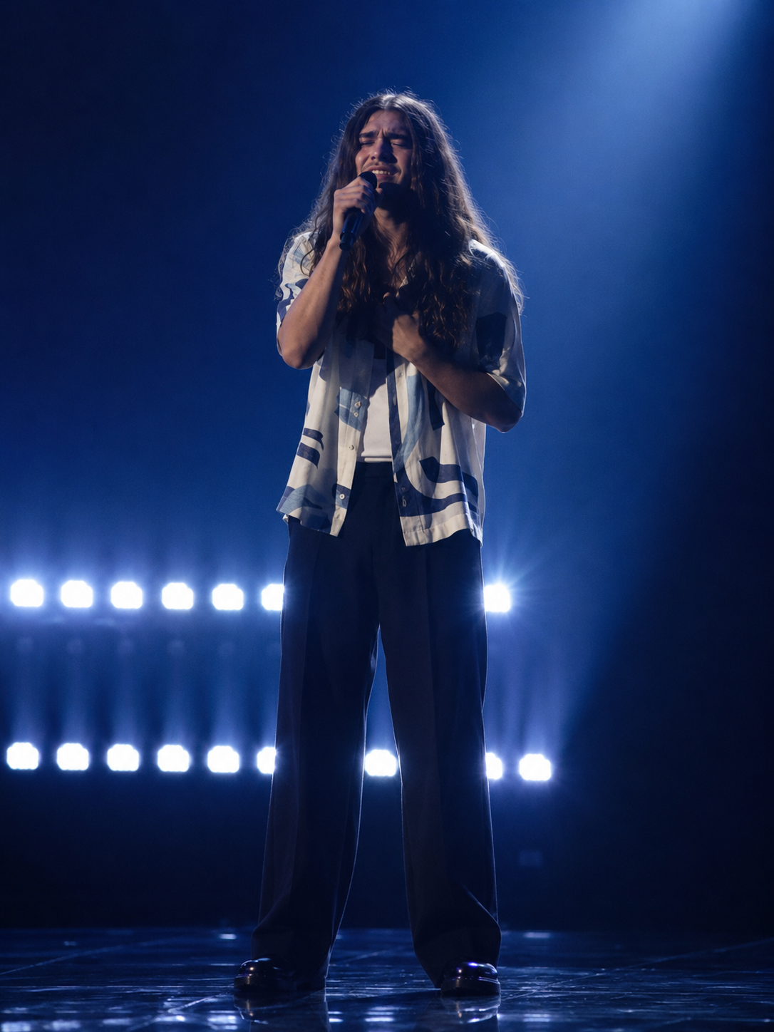 Jourdan Blue performing Stargazing on the America's Got Talent semifinals stage